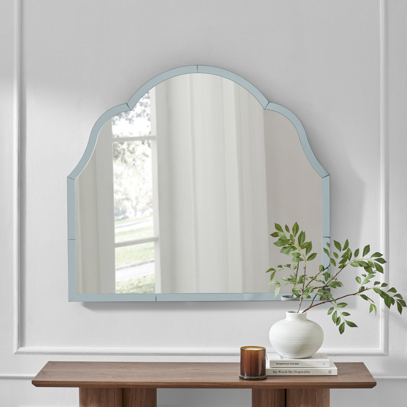 Weippe Glass Arch Mirror, Blue