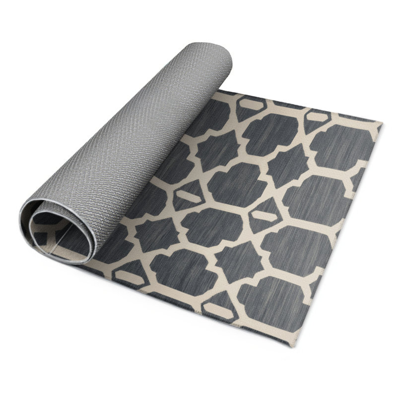Tapis gris intérieur et extérieur Trellis, Rectangulaire 3 pi x 5 pi