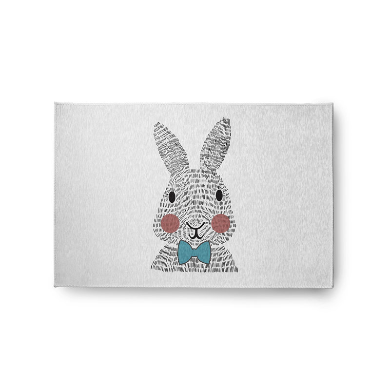 Tapis en chenille tissé à la machine Elioth - rouge / bleu / noir, Rectangle 2 pi x 3 pi