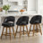 26.4" Swivel Counter Bar Stool With Pocket Spring Cushion & Solid Wood Legs, Upholstered Armless Barstools (Set of 3)-553914518