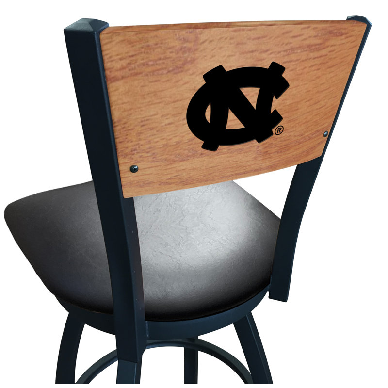 Tabouret tournant NCAA, Vinyle noir, Tar Heels de la Caroline du Nord, Tabouret de comptoir (siège d'une hauteur de 25 p