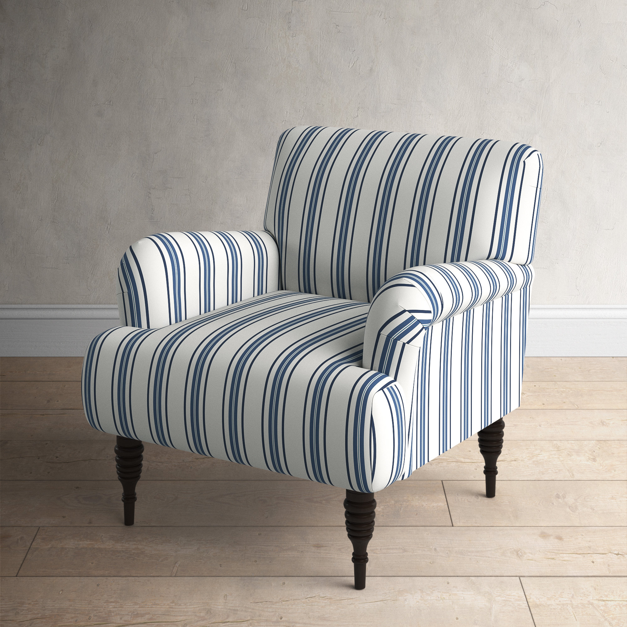 Fairhope Upholstered Armchair, Light Blue 100% Cotton
