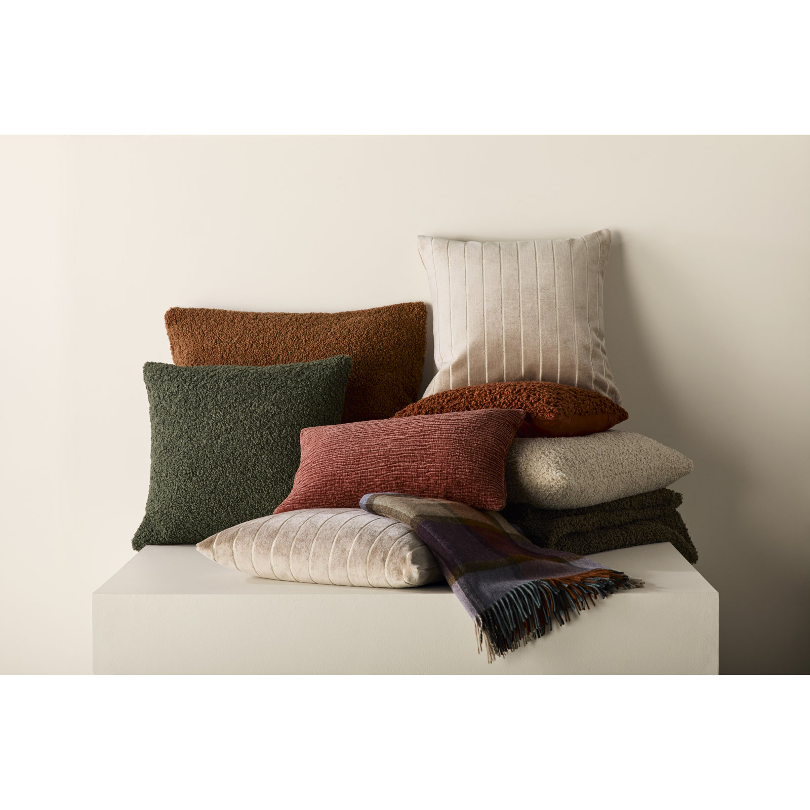 Maxton Striped Throw Pillow, Feather, Yellow, Square 20"