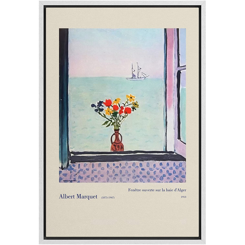 «Algérien Bay Window» par Albert Marquet, impression sur toile, H 36 po x l 24 po x P 1,5 po, Cadre blanc