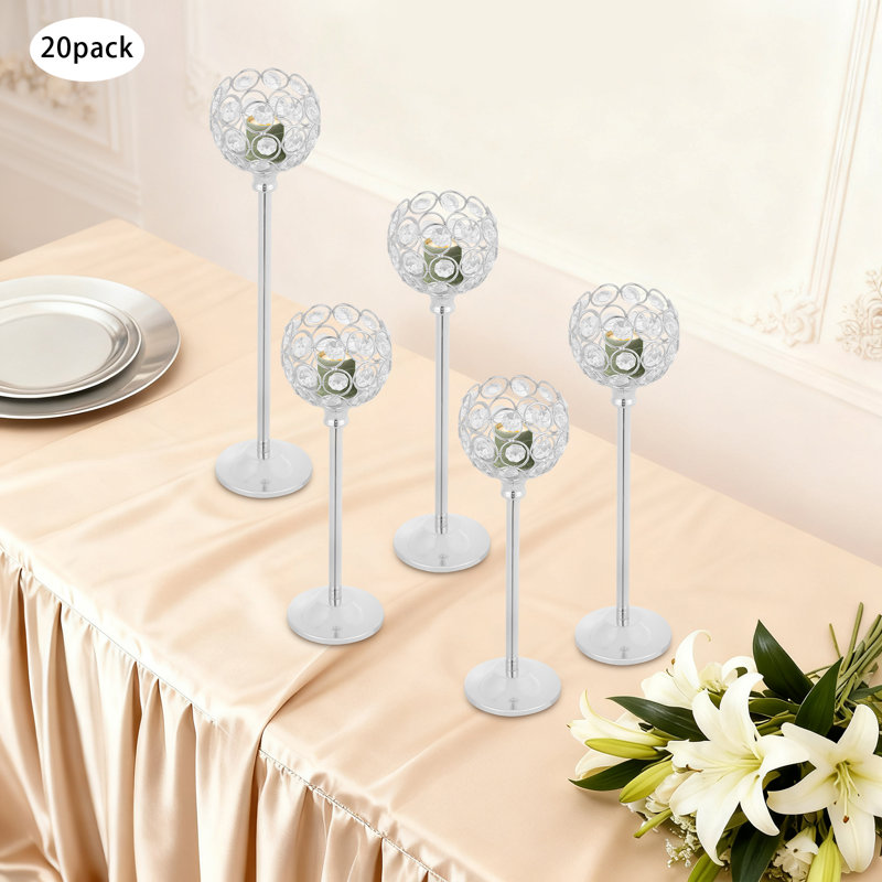 20pcs Decorative Candle Holders Set, Silver