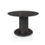 Table de salle à manger ronde Hudgens avec plateau en faux marbre et base cannelée-1863739145