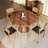 Farmhouse Solid Wood Round Dining Table Bistro Table Breakfast Nook Table For 2/4-1185054708