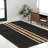 Amandus Rustic Farmhouse Wide Ticking Stripe Jute Black/Natural Rug-1794462468