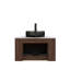 24 Inch Floating Bathroom Vanity with Curved Edges, Striped Plywood Storage Cabinet and Drawer, Modern Luxury Design