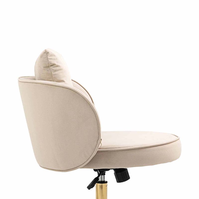 Chaise de bureau Geshia, Vert, Or