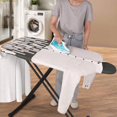 Newport Extra Large Ironing Board With Hanger Bay Rail And Adjustable Height,Silicon Ironing Pad,All-Metal Construction,Heat-Resistant And Scald-Resistant Fabric