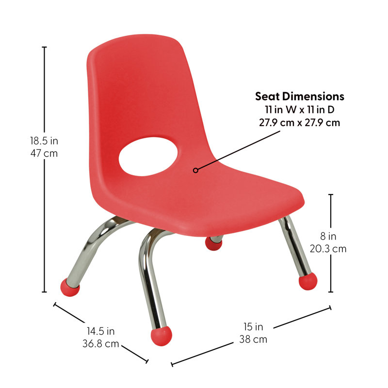 Chaise de classe empilable, Red