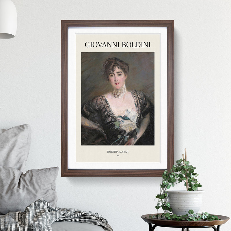 Josefina Alvear de Errazuriz by Giovanni Boldini - Picture Frame Art Prints, Walnut Framed Framed, 48cm H x 36cm W x 2cm D