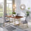 Chaises de salle à manger, chaise d'appoint rembourrée en velours, pieds en métal-741135293