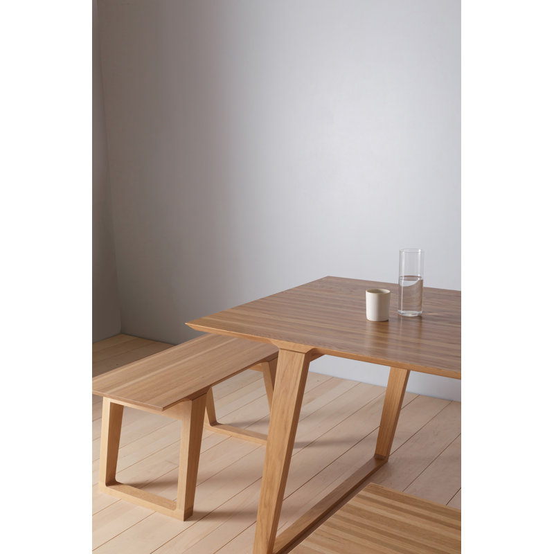 Isometric Oak Dining Table, 30”H x 76”L x 35.5”W