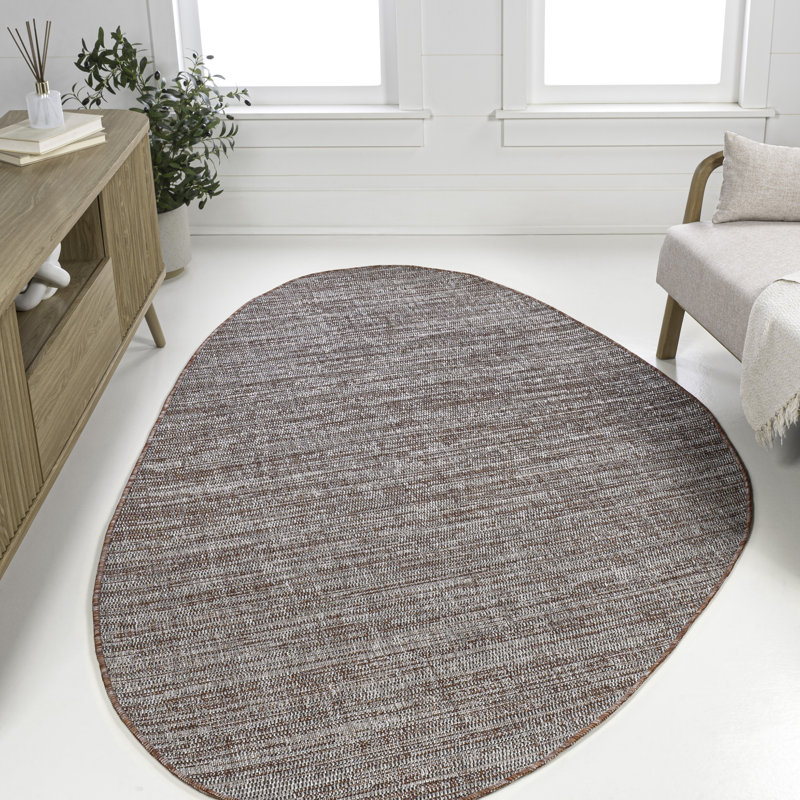 Omid Modern Rustic Abstract Beige/Red Indoor/Outdoor Rug, Novelty 9' x 12'