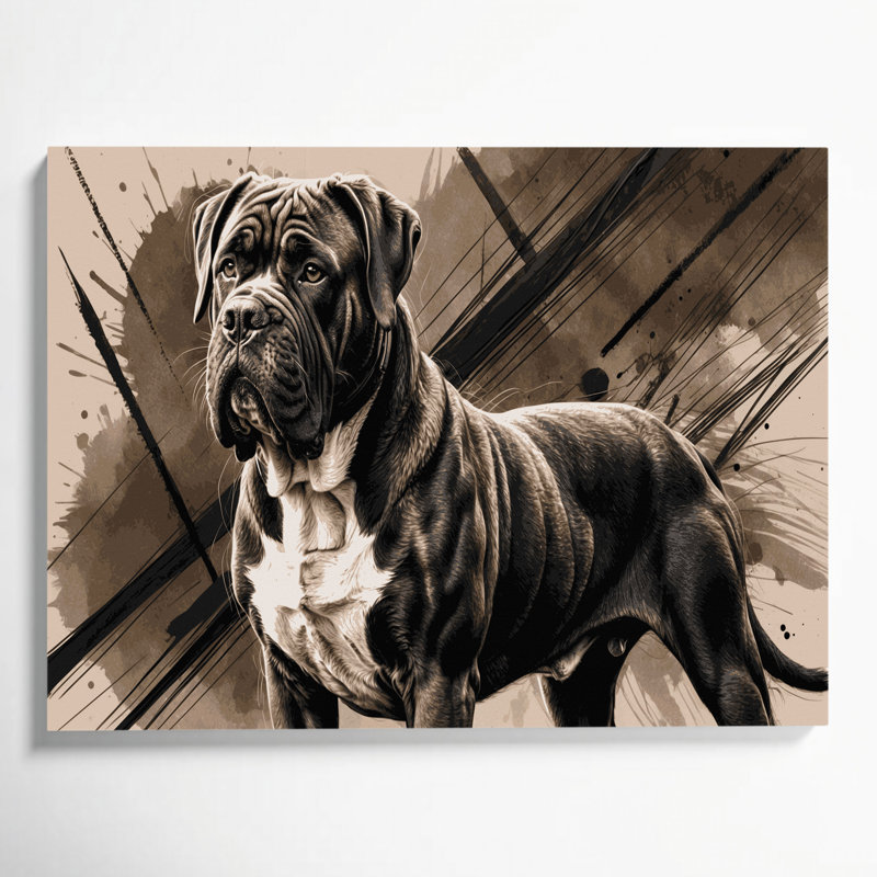 «Dogs Napolitan Mastiff», art mural sur toile brune, H 16 po x l 20 po