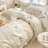Muti-Floral Pattern Ruffle Laced Cotton Duvet Cover Set-109792762-109792749