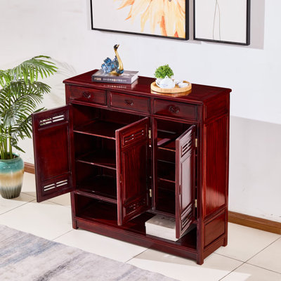 Solid wood furniture storage shoe cabinet