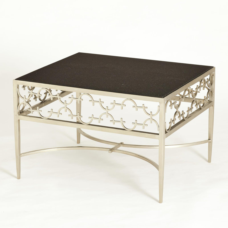 Granite Cocktail Table, Nickel, Black