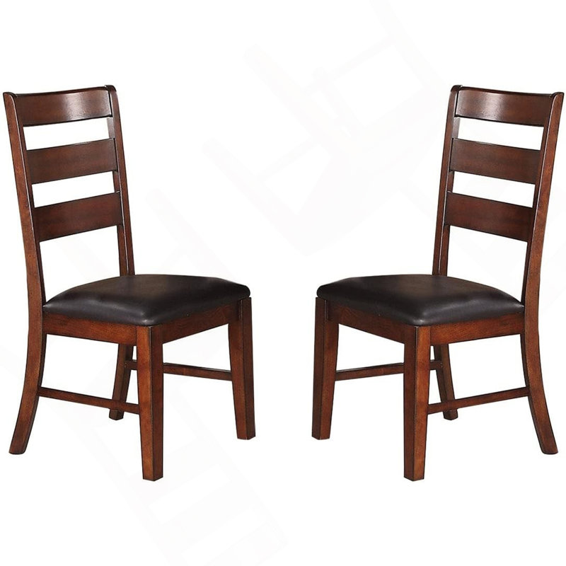 Ensemble de chaises de salle à manger en bois massif à finition noyer antique