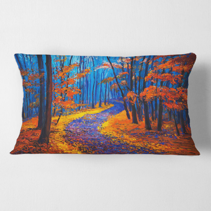 Housse et insert de coussin rectangulaire Little Road Through Landscape I
