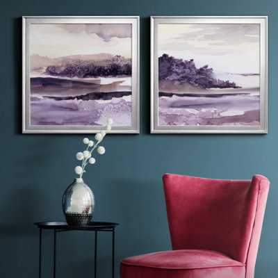 Plum Grove I - ensemble de 2 peintures sur toile encadrées