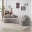 Canapé épuré à quatre places à compression complète Boneless, tissu en peluche et canapé compact sans assemblage-1278548326