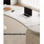 Bureau de table italien en pierre frittée minimaliste avec 3 tiroirs-475376088