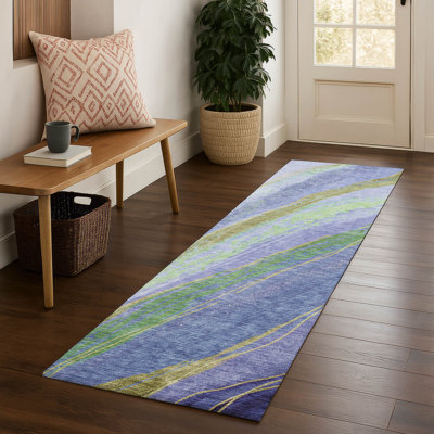 Premium Machine Washable Mayfield AMF2037 Swirls Rug