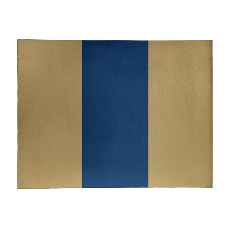 Tapis rayé doré / bleu marine, Rectangle 5 pi x 7 pi