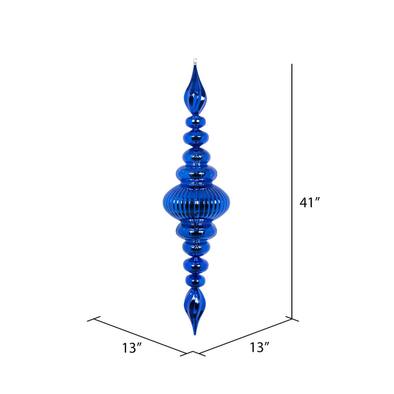 Ornement en forme de fleuron 41 po Vickerman, Bleu