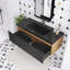 Meuble-lavabo mural simple 48 po en chêne avec plateau en résine intégré