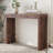 Elegant Natural Walnut Wood Grain Bar Table With Double Drawers, Ideal For Modern Home Decor And Multi-Functional Use