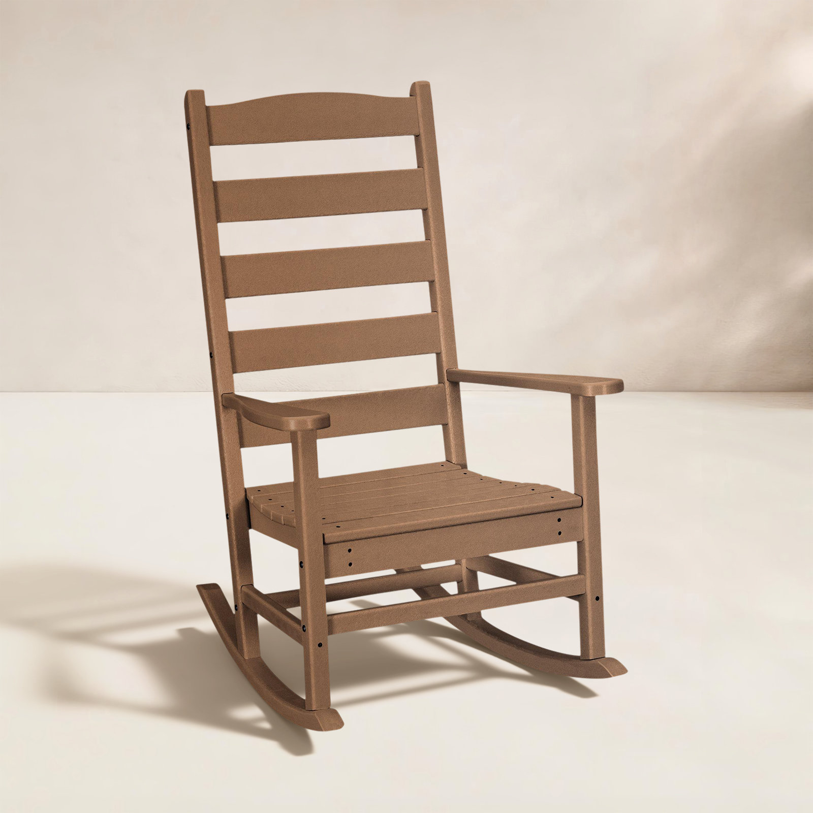 POLYWOOD® Rocker Patio Rocking Chair, Teak