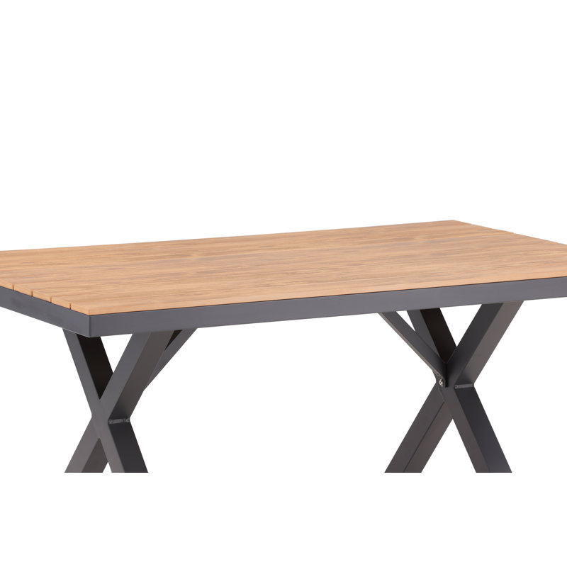 Jaleigh Outdoor Dining Table , 100cm cm W 150cm cm D, Black, Nature