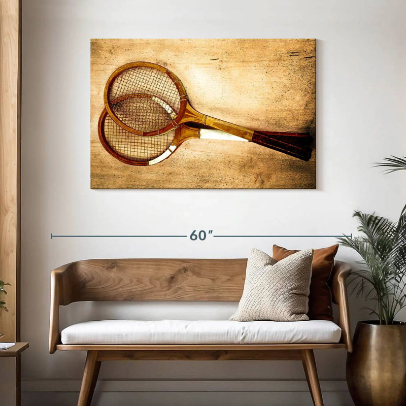 Raquettes de tennis Sireci Antique, H 30 po x l 45 po