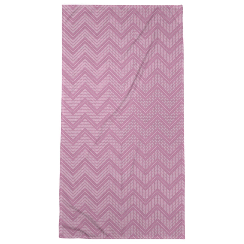 Serviette de plage à chevrons à la main classic Stephenie, Rose foncé