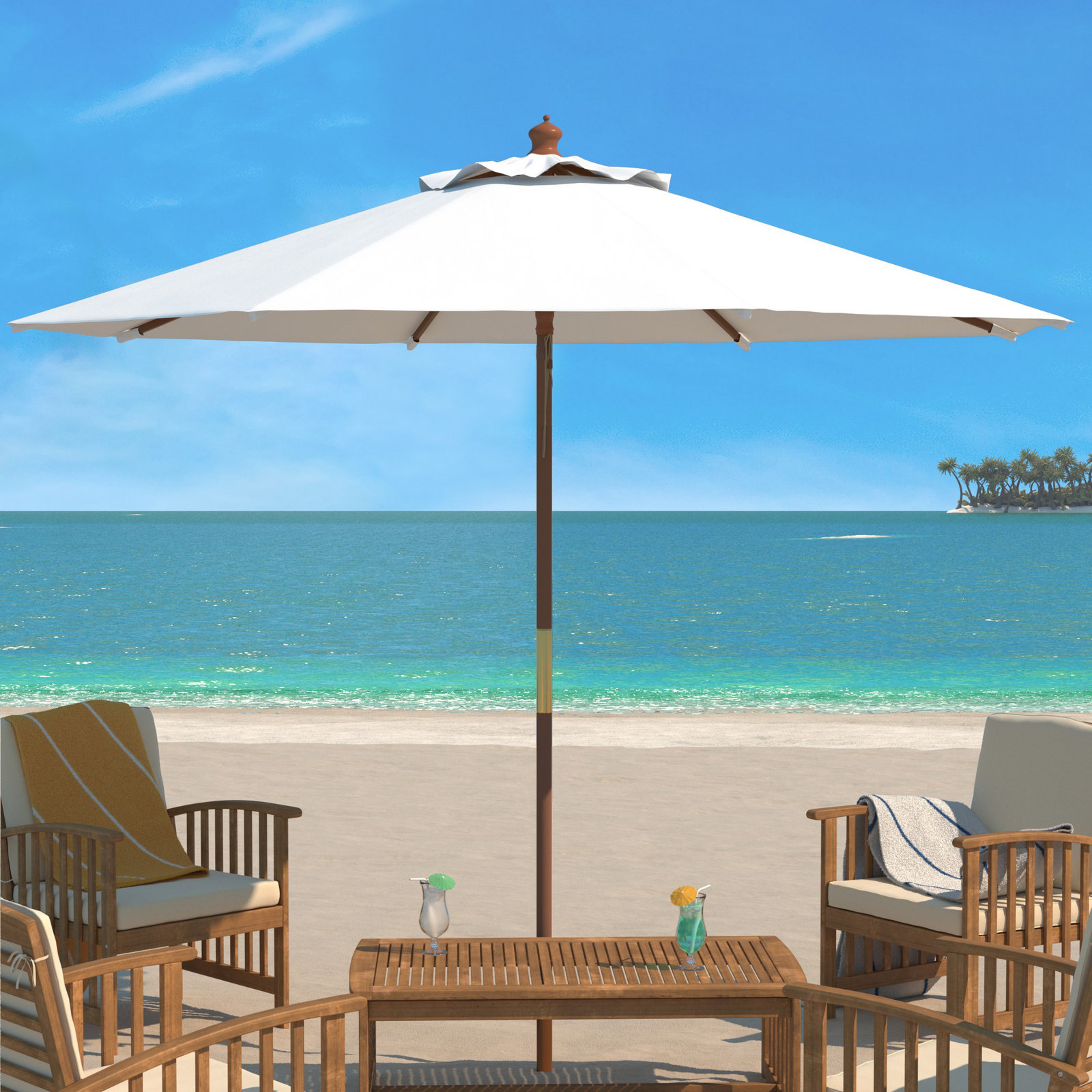 Ellarose 10.8' Umbrella, White
