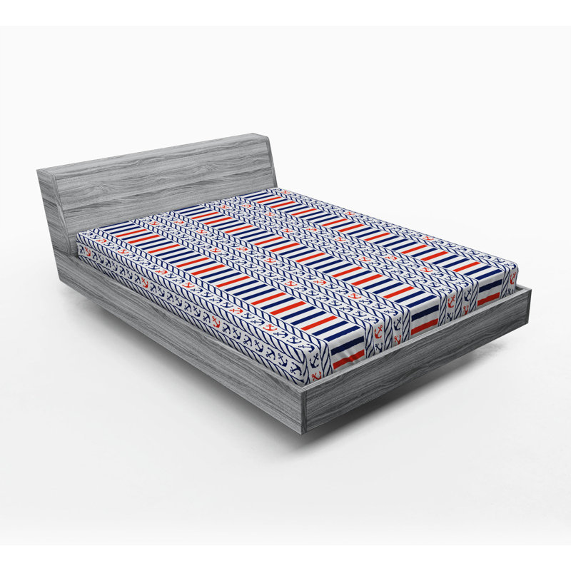 Microfiber Fitted Sheet, Queen Fitted Sheet, Blue Starfish
