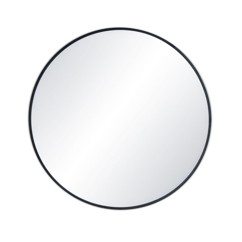 Premium Metal Frame Shatterproof Wall Mount Mirror - FM4, 24" x 24", Matte Black