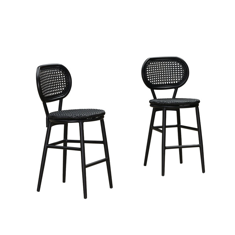 Tabouret rembourré Alexaundra, Noir, H 25,59 po