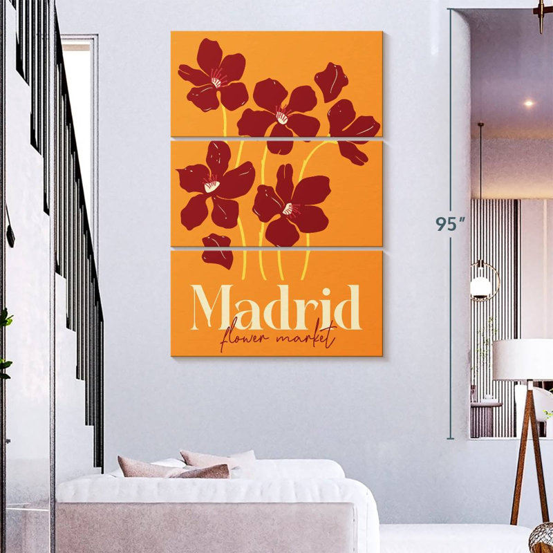 Affiche du marché aux fleurs Harnek Madrid, H 32 po x l 20 po