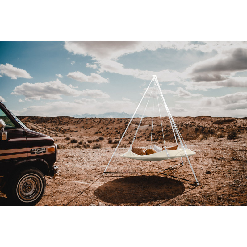 Hamac double avec support Hangout Pod, Crème
