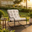 Chaise berçante d'extérieur avec coussin épais à haute densité, mouvement à bascule réglable, structure robuste en acier thermolaqué, capacité de poids de 300 lb-2107851902