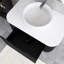 30 po W Meuble-lavabo mural simple noir avec lavabo blanc