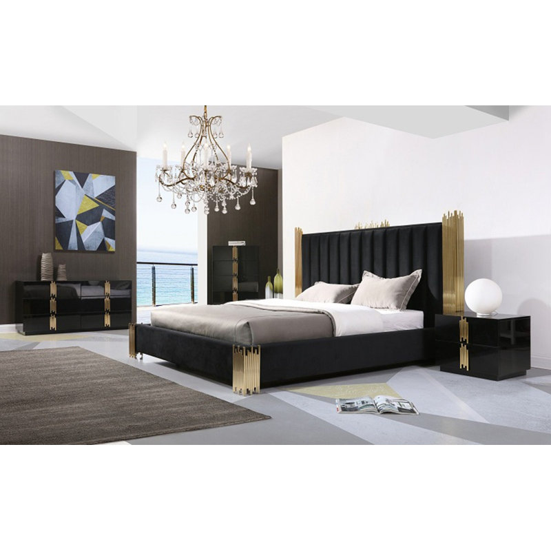 Ensemble de chambre avec lit plateforme 5 pièces Stringfellow, Ensemble de chambre à coucher Ek