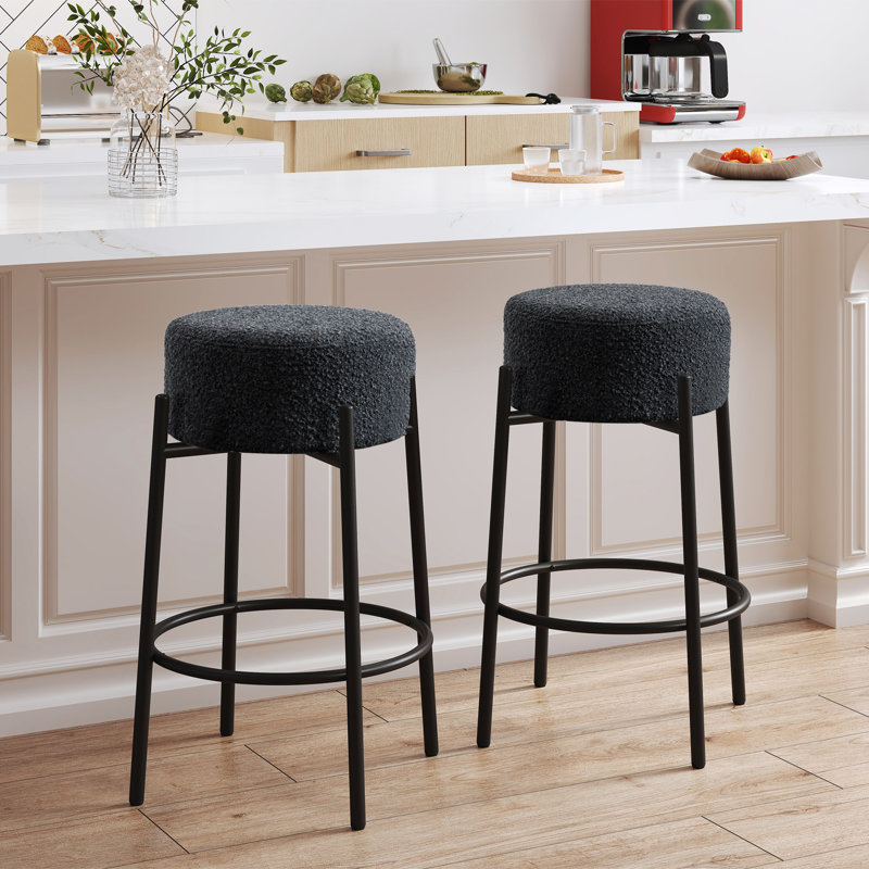 67.8cm Swivel Bar Stool, Black, 2