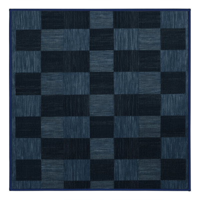 Machine Washable Checkered Gray Area Rug