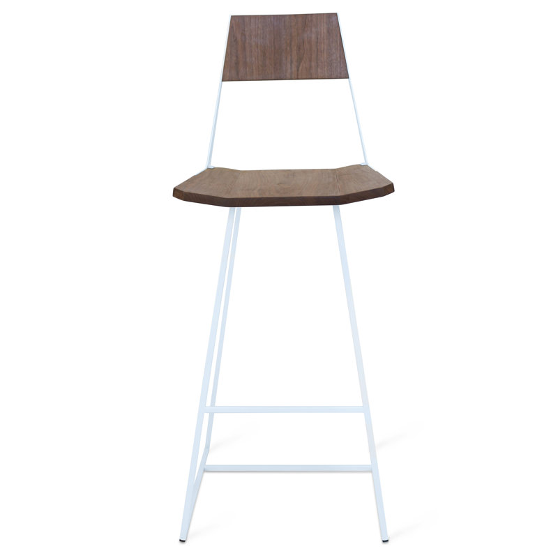 Solid Wood Counter Stool, White, Bar Stool (30" Seat Height)